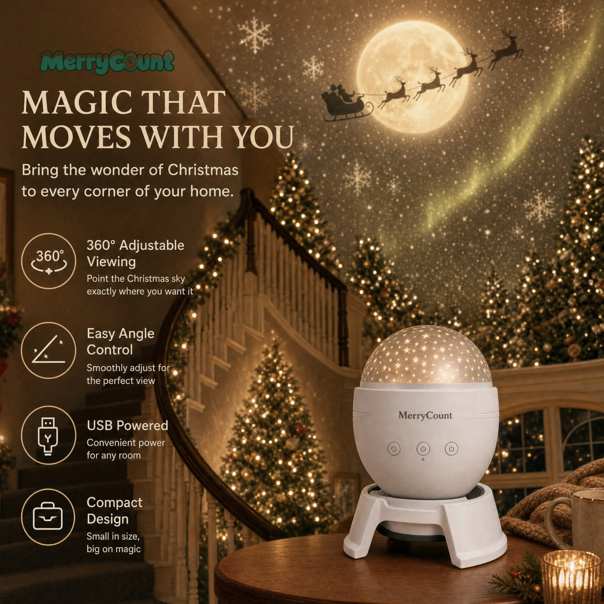MerryCount™ Christmas Light Projector