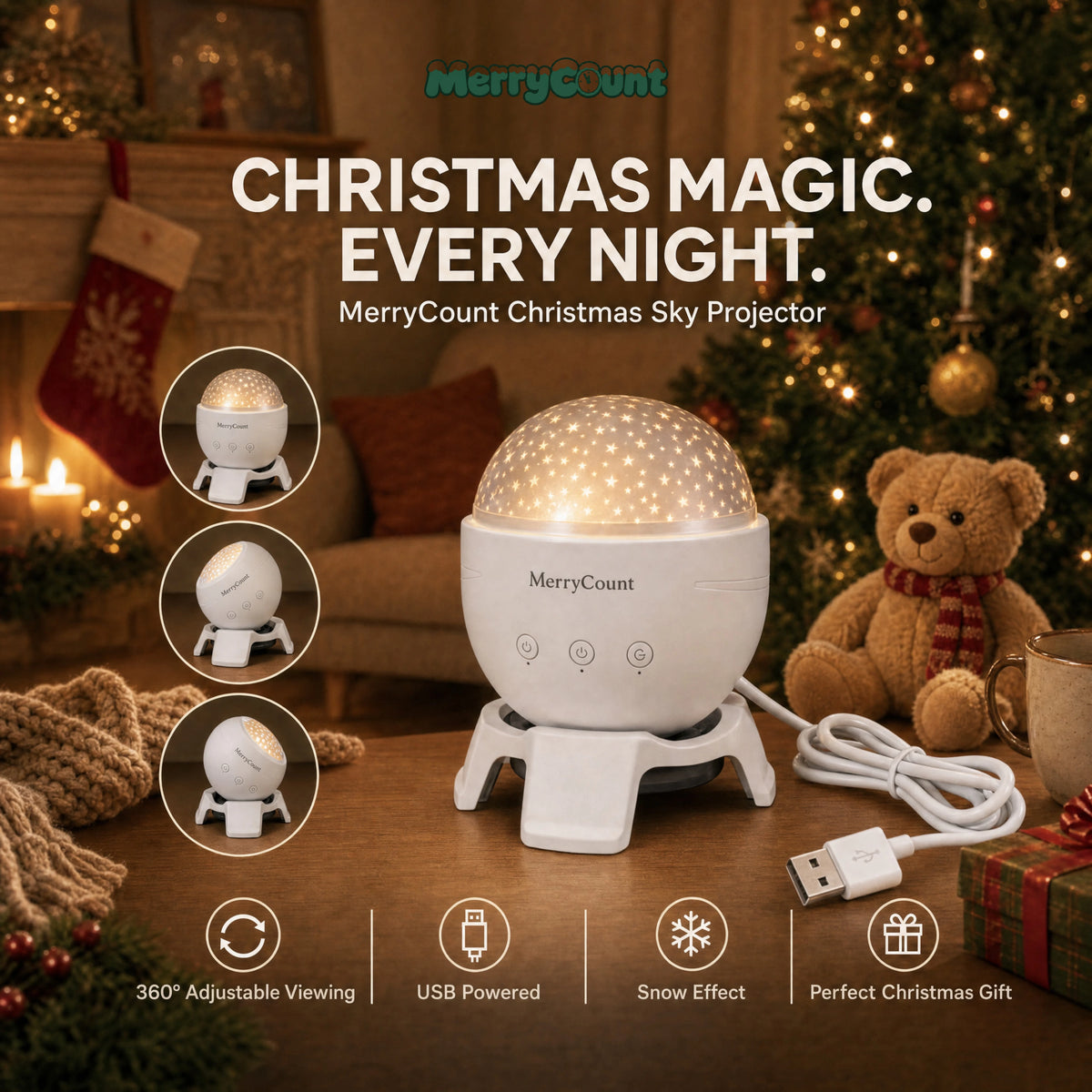 MerryCount™ Christmas Light Projector